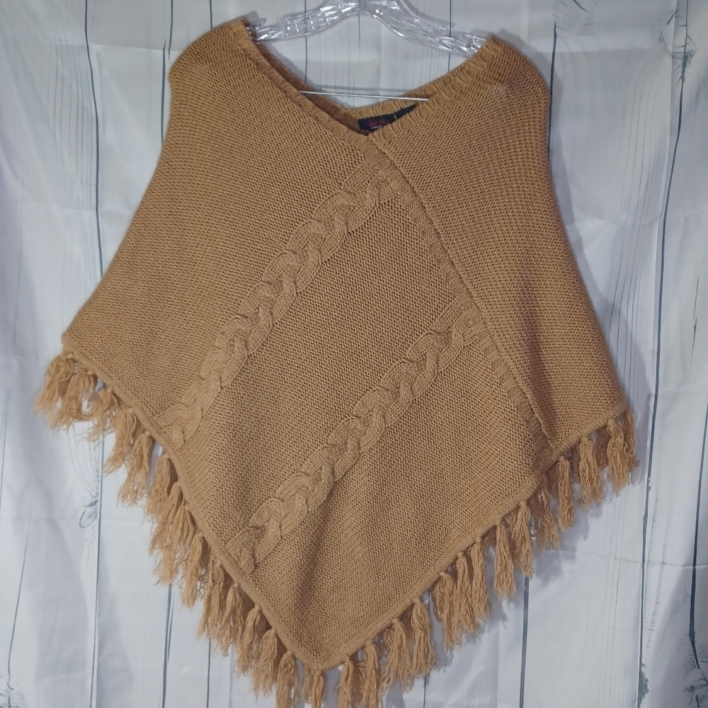 Bill Bass Knit Fringe Boho Shawl